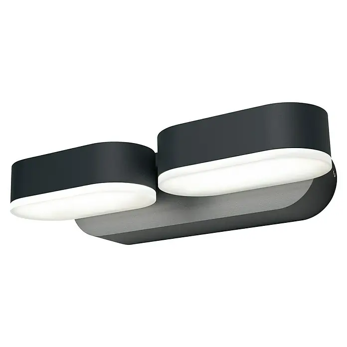 Osram Endura Style LED-Außenwandleuchte Mini - 13 W, 100 x 230 x 54 mm, Grau, IP44 - Moderne anthrazitfarbene LED-Wandleuchte mit zwei Lichtquellen und texturierter Oberfläche.