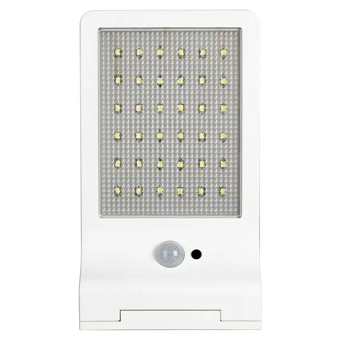 Osram Solar-Außenwandleuchte New Generation - 3 W, L x B x H: 19,2 x 11 x 3 cm, Weiß, IP44, 320 lm - Weißes rechteckiges Solar-LED-Licht mit 30 LEDs, Bewegungssensor und Modus-Taste für Außenbeleuchtung.