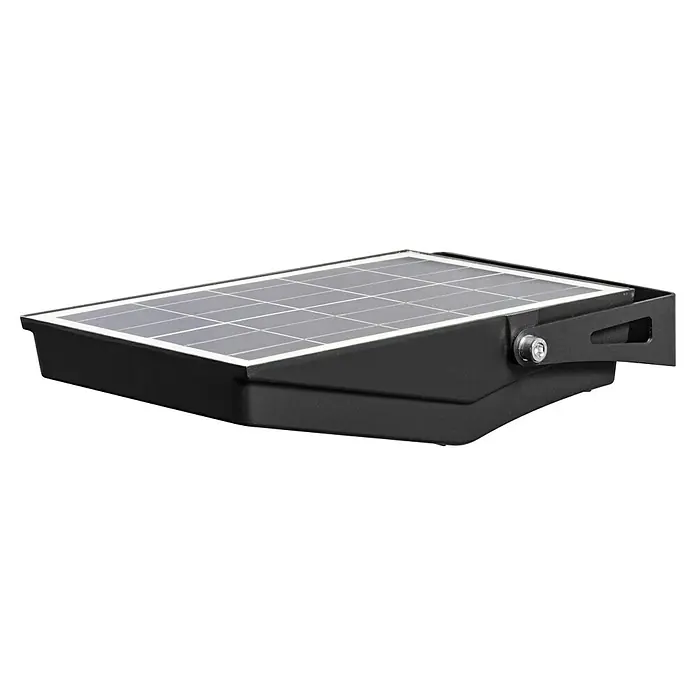 Osram LED-Sensor-Außenwandleuchte Endura Flood - 10 W, 19,4 x 6,7 x 31,3 cm, Kaltweiß - Schwarzer Solarstrahler mit integriertem Solarpanel und Montagewinkel.