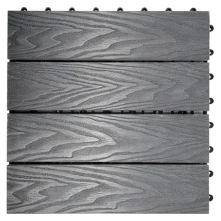 Floordirekt  Klickfliese Noble 3D - 30 x 30 cm - 0,25 m² - Moderne Terrassenfliese - Grau