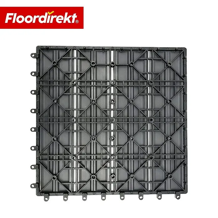 Floordirekt Klickfliese Noble 3D - 30 x 30 cm - 11er Set - 1 m² - Moderne Terrassenfliese - Grau - WPC, 11 Stk.