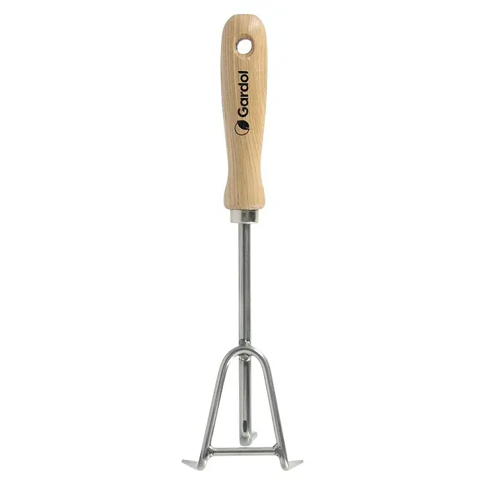 Gardol Grubber - Esche, Edelstahl - Gardol Handgrubber mit Holzgriff und dreizinkigem Metallkopf, ideal zum Lockern des Bodens.