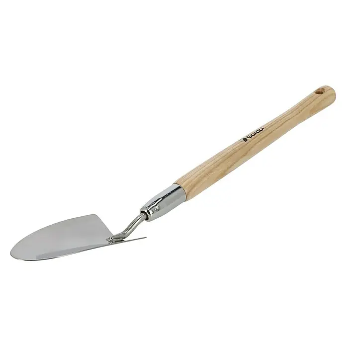 Gardol Schaufel - Breite: 9 cm, Länge: 55 cm - Gardol Gartenkelle mit Holzgriff und silbernem Metallblatt.