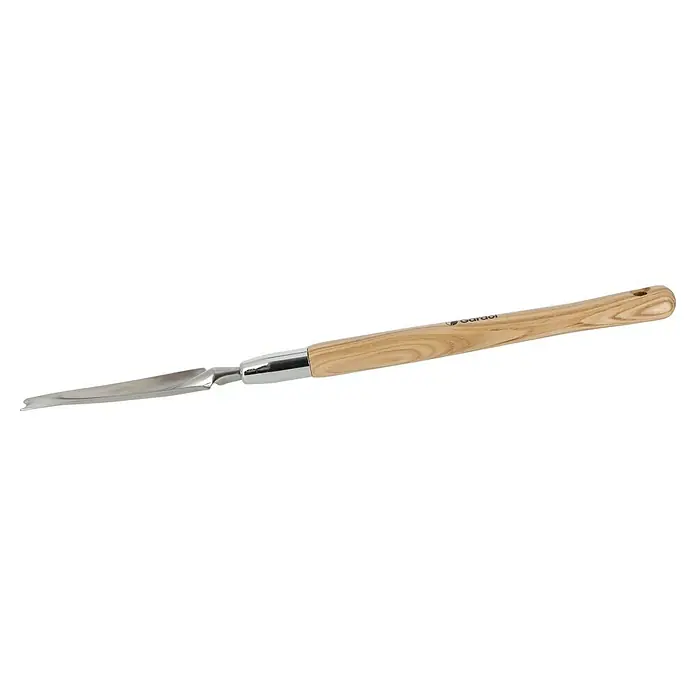 Gardol Unkrautstecher - Länge: 56 cm, Esche, Edelstahl - Holzschnitzbeitel mit hellem Holzgriff, silberner Klinge und Aufhängeloch.
