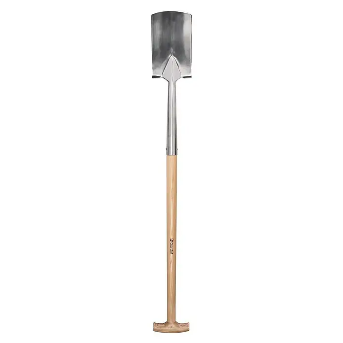 Gardol Gärtnerspaten - 110 cm, Esche, Edelstahl - Gardol Spaten aus Edelstahl mit hellem Holzstiel und T-Griff.