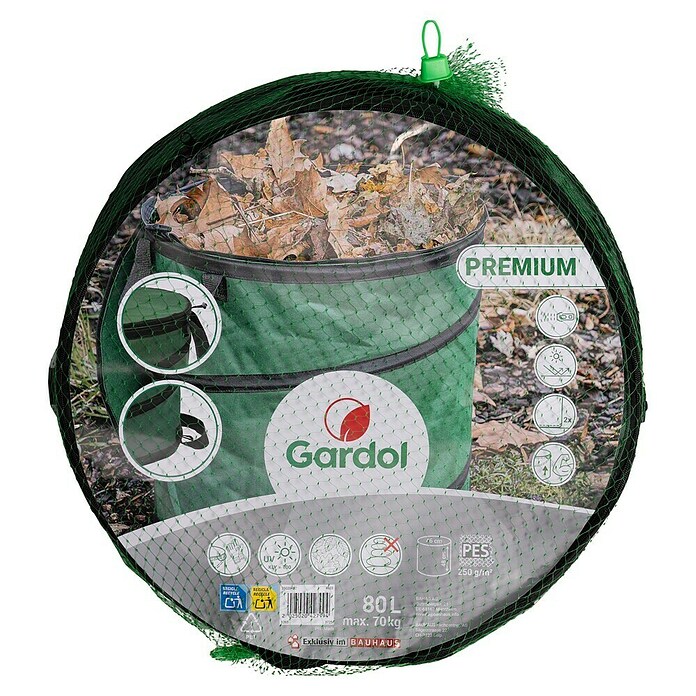 Gardol Premium Saco para desechos de jardín (80 l, Ø x Al: 46 x 48 cm)
