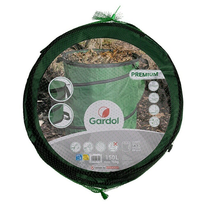 Gardol Premium Pop-Up Gartenabfallsack (150 l, Ø x H: 56 x 61 cm)