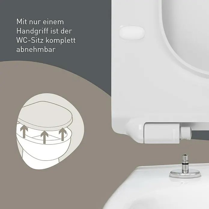 Camargue WC-Sitz Rom 2.0 - Duroplast, Weiß, Mit Absenkautomatik - Weißer WC-Sitz mit Schnellverschluss zum einfachen Abnehmen und Reinigen.