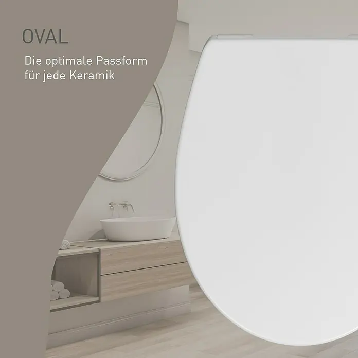 Camargue Rio WC-Sitz 2.0 - Duroplast, Weiß, Mit Absenkautomatik - Weißer ovaler Toilettensitz, optimale Passform für jede Keramik.