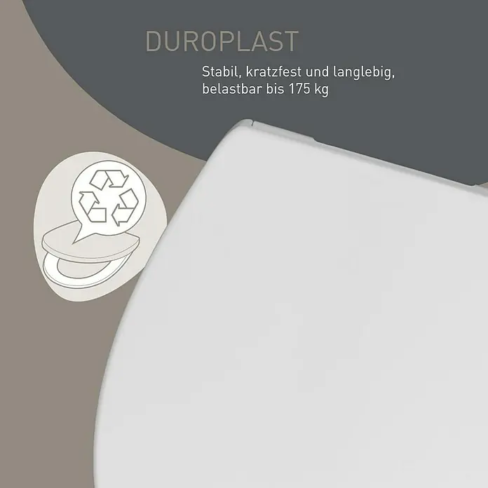 Camargue Rio WC-Sitz 2.0 - Duroplast, Weiß, Mit Absenkautomatik - Weißer Durolplast WC-Sitz: stabil, kratzfest, langlebig, belastbar bis 175 kg.