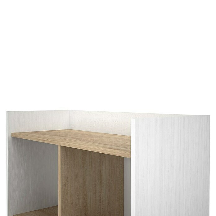 Meka Block Estantería de madera K-506 (L x An x Al: 33,5 x 80 x 171,6 cm, Blanco Poro/Roble Aurora) | BAUHAUS