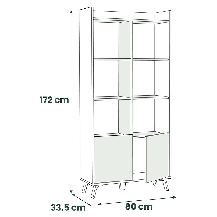 Meka Block Conjunto mueble de salón K-50 (2 pzs., Blanco Poro/Roble Aurora) | BAUHAUS