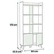 Meka Block Conjunto mueble de salón K-50 (2 pzs., Blanco Poro/Roble Aurora) | BAUHAUS