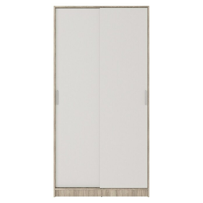 Meka Block Armario de puertas correderas K-511 (L x An x Al: 50 x 100 x 200 cm, Blanco Liso/Roble Cortez) | BAUHAUS