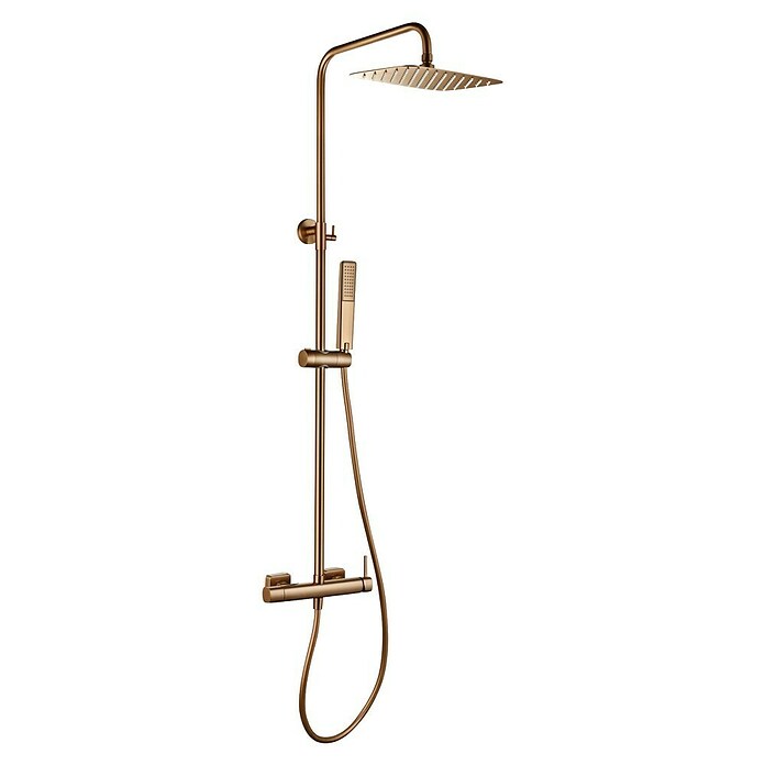 Camargue Bolonia Sistema de ducha (Con grifo monomando, Oro rosa, Acero inoxidable) | BAUHAUS