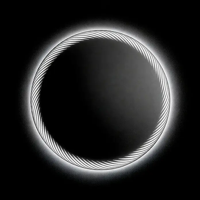 Espejo con luz Spira - Diámetro: 60 cm, Blanco neutro - Espejo redondo con borde de luz LED blanca brillante y patrón de luz dentado.