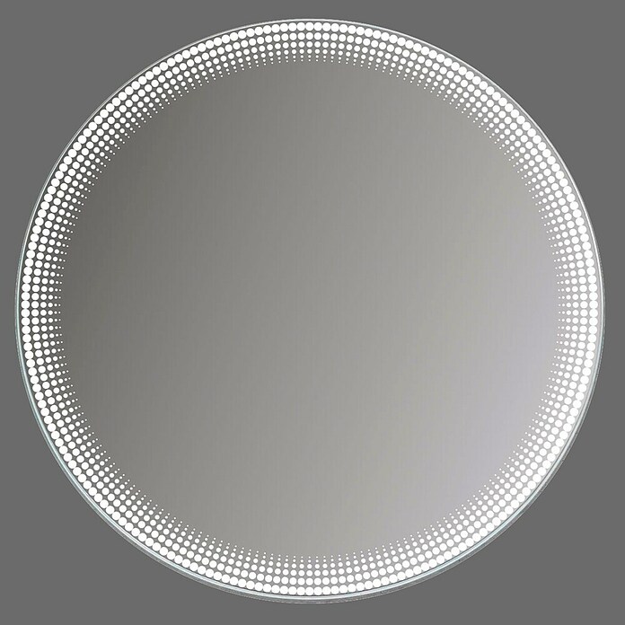 Espejo redondo con luz LED Dot (Diámetro: 60 cm, Blanco) | BAUHAUS