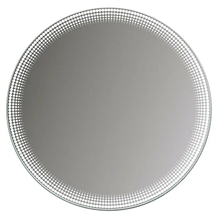Espejo con luz Dot - Diámetro: 80 cm, Blanco - Espejo redondo con un borde decorativo de puntos luminosos.