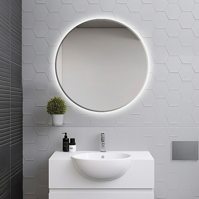 Espejo con luz LED Salma (60 x 60 cm, 60 cm, Vidrio) | BAUHAUS