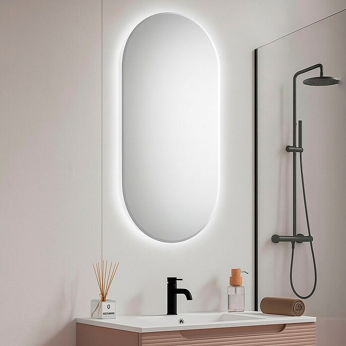 Espejo con luz LED Salma (45 x 90 cm, Vidrio) | BAUHAUS