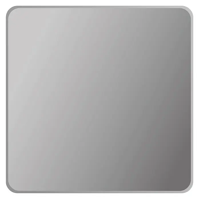 Espejo con luz Salma - 80 x 80 cm, Vidrio - Panel rectangular gris metálico liso con esquinas redondeadas.
