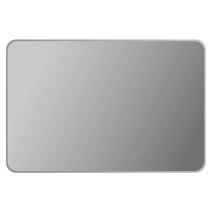 Espejo con luz Salma - 120 x 80 cm, Vidrio - Panel rectangular redondeado con degradado gris y borde fino.