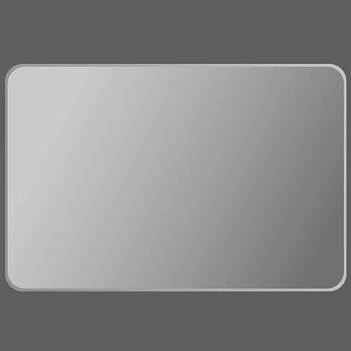 Espejo con luz Salma - 120 x 80 cm, Vidrio - Elegante panel rectangular redondeado gris plateado con un acabado degradado metálico.