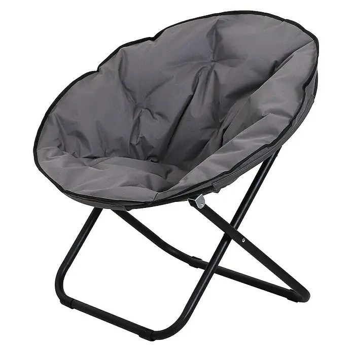Outsunny Garten-Loungesessel Moonchair - Klappbar, Grau, B x T x H: 80 x 80 x 75 cm