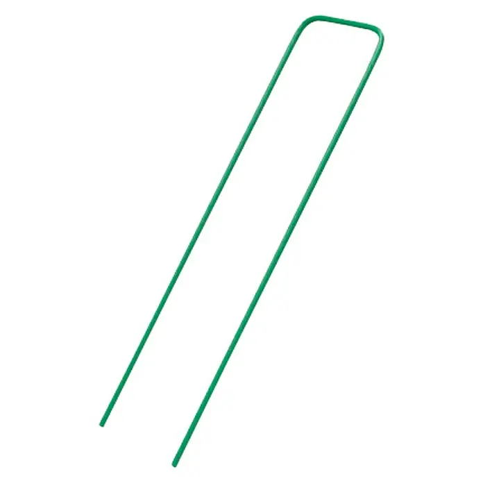 Grapa metálica Fixsol - 10 ud. - Una grapa de jardín verde en forma de U, ideal para asegurar tela de jardín, redes y lonas en el exterior. Versátil para varios usos.