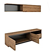 Meka Block Conjunto mueble de salón K-502 (Gris París/Roble Albar, 2 pzs.) | BAUHAUS