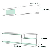 Meka Block Conjunto mueble de salón K-502 (Gris París/Roble Albar, 2 pzs.) | BAUHAUS