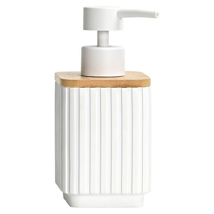 Camargue Stricia Seifenspender (Polyresin, Weiß/Bambus) | BAUHAUS