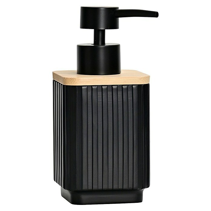 Camargue Stricia Seifenspender (Polyresin, Schwarz/Bambus) | BAUHAUS