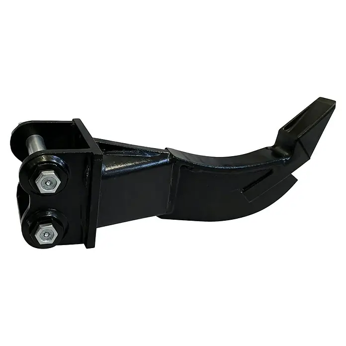 Güde Reißzahn - L x B x H: 430 x 190 x 180 mm, Passend für: Güde Minibagger GMB 860B - Schwarzer, robuster Metall-Ripper-Anbau für Bagger, mit Gabelkopfhalterung und gekrümmter Grabespitze.