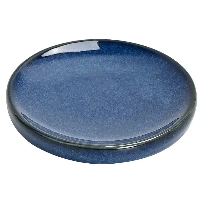Camargue Seifenschale Maritim - Keramik, Blau - Dunkelblaue glasierte ovale Schale.