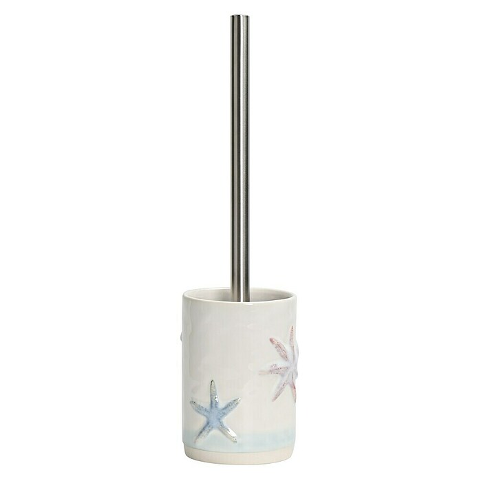 Camargue Seestern WC-Bürstengarnitur (Polyresin, Weiß mit farbigen Ornamenten) | BAUHAUS
