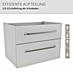 Camargue Star Waschtischunterschrank (47 x 70 x 52 cm, Mit Beleuchtung, Weiß, Hochglanz)