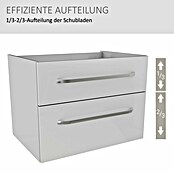 Camargue Star Waschtischunterschrank (47 x 70 x 52 cm, Ohne Beleuchtung, Weiß, Hochglanz)