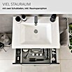 Camargue Star Waschtischunterschrank (47 x 70 x 52 cm, Mit Beleuchtung, Weiß, Hochglanz)