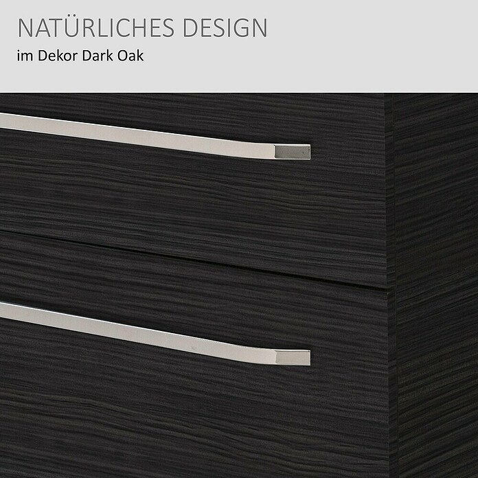 Camargue Star Waschtischunterschrank (47 x 70 x 52 cm, Ohne Beleuchtung, Darkoak, Matt)