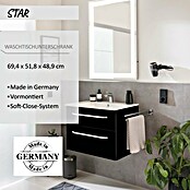 Camargue Star Waschtischunterschrank (69,4 x 48,9 x 51,8 cm, Schwarz, Ohne Beleuchtung) | BAUHAUS