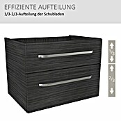 Camargue Star Waschtischunterschrank (47 x 70 x 52 cm, Ohne Beleuchtung, Darkoak, Matt)