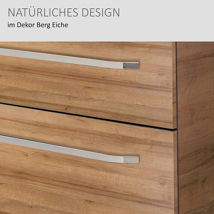 Camargue Star Waschtischunterschrank (47 x 70 x 52 cm, Mit Beleuchtung, Berg Eiche, Matt)