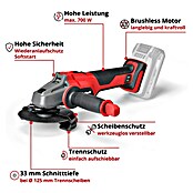 Einhell Power X-Change Akku-Winkelschleifer Axxio (18 V, Ohne Akku, Durchmesser Scheibe: 125 mm)