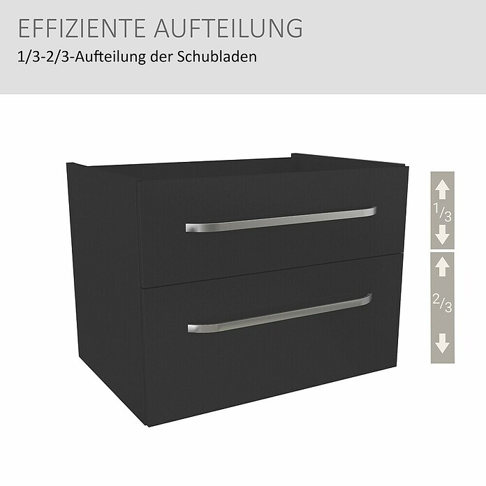 Camargue Star Waschtischunterschrank (69,4 x 48,9 x 51,8 cm, Schwarz, Ohne Beleuchtung) | BAUHAUS
