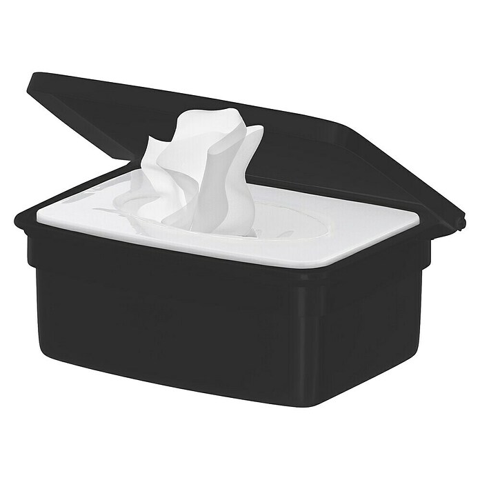 Camargue Paris Black Feuchttücher-Box (L x B x H: 15,3 x 17 x 8 cm, Edelstahl, Schwarz) | BAUHAUS