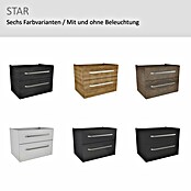 Camargue Star Waschtischunterschrank (69,4 x 48,9 x 51,8 cm, Schwarz, Ohne Beleuchtung) | BAUHAUS