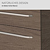Camargue Star Waschtischunterschrank (47 x 70 x 52 cm, Mit Beleuchtung, Eiche Maron, Matt)