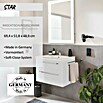 Camargue Star Waschtischunterschrank (47 x 70 x 52 cm, Mit Beleuchtung, Weiß, Hochglanz)