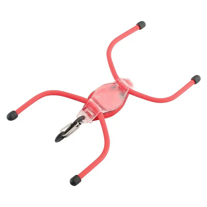Nite Ize Linterna Buglit - Rojo - Red elástica roja para equipaje con cuatro brazos y tapas negras para fijarla de forma segura.